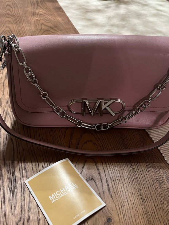 Michael Kors Handbags - Michael Kors Pink Leather Shoulder Bag with Chain Strap